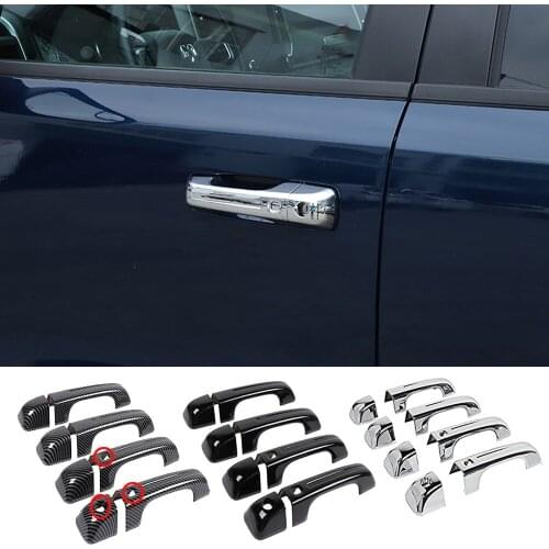 8PCS Exterior Side Door Handle Cover Decorative Trim Fit for Dodge Ram 2018-2021 ABS Car Accessories