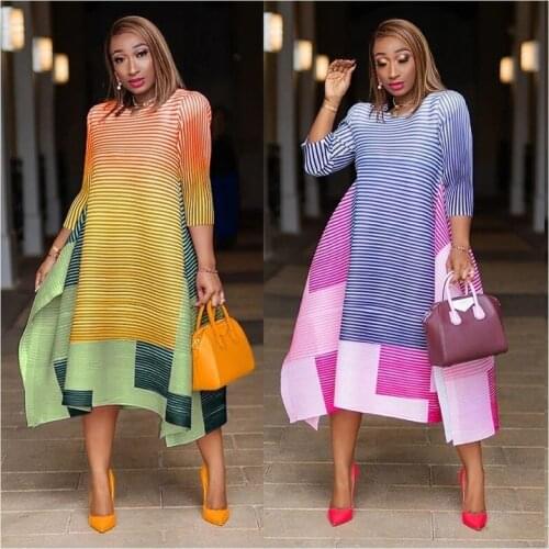 African Dresses For Women 2020 summer new arrival sexy african women o-neck long sleeve polyester dress ladies clothes