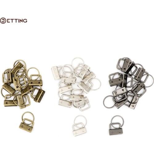 10Pcs/lot Key Fob Hardware 25mm keychain Split Ring For Wrist Wristlets Cotton Tail Clip 3Colors Bag Accessories