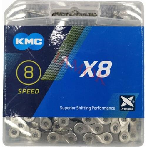 KMC X8 Bike 8 Speed Chain 1/2"x3/32" with MissingLink Iamok 116L Chains for SHIMANO and 8-speed Drivetrains Bicycle Parts