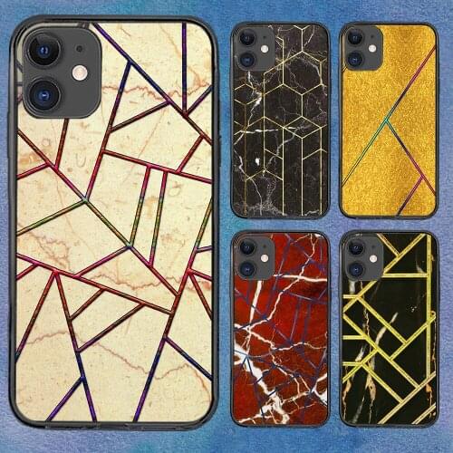 Marble Stroke Diamond Phone Case For iphone 12 11 6 Mini Pro XS Max X XR 7 8 Plus Soft TPU Cover 12Pro 11Pro 12Mini