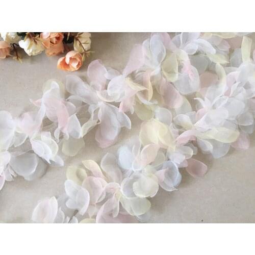 DIY handmade organza chiffon3D flower accessories to decorate wedding baby clothes decoration cake border