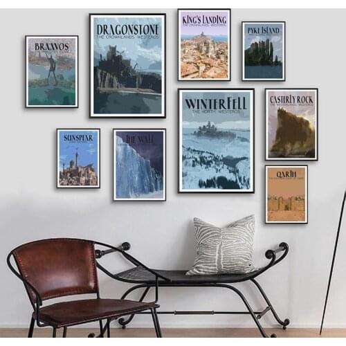 George R.R. Martin Fantasy Novel Posters and Prints Classic American TV Show Canvas Painting Wall Art Pictures Home Room Decor