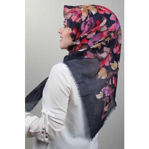 ERİPEK SHİNE PATTERNED SILVERY LINEN SCARF-DESEN-05-RENK-04