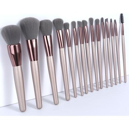 Luxury Custom Label Makeup Brushes Eyebrow Foundation Powder Concealer Eyeliner Eyeshadow 15pcs Brush Kit Cosmetics Tool Set