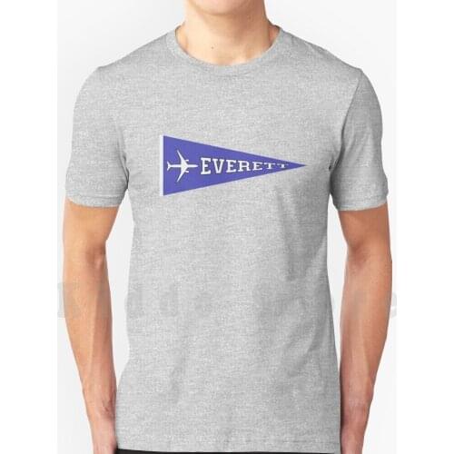 Everett Pennant T Shirt Men Cotton Cotton S - 6Xl Everett Washington Boeing 787 Paine Field Plant Factory Pennant