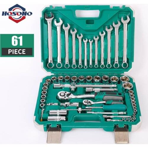 HOSONO 61PC Mechanic Tool Set For Car Repair Ratchet Handle Wrench Socket Set Home Tool Kits