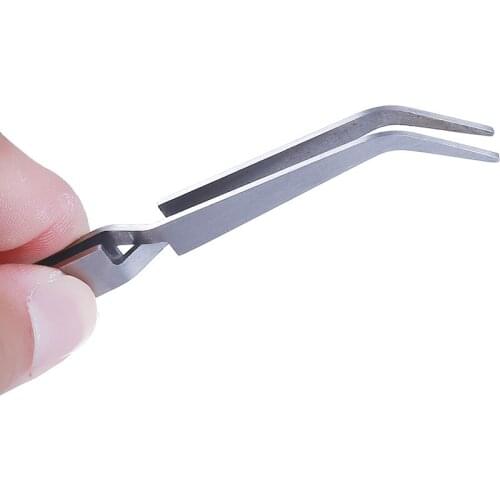 Nail Art Picking Tool Rhinestones Gem Decor Black Eyelash Tweezers Anti-static DIY Hand Clip Nail Art Tweezers