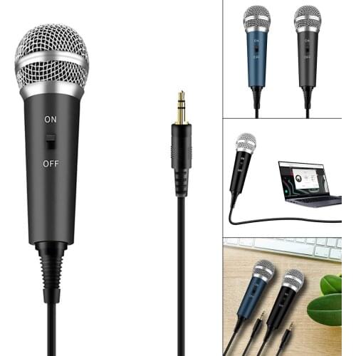 3.5mm Mini Recording Condenser Microphone Mobile Phone Handheld Microphone Mic for Computer PC Karaoke Live for 3.5mm Audio Jack
