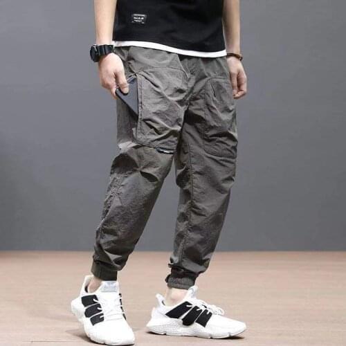 Summer trend of casual mens nine-point pants, fashion plus size trousers, sports harem pants