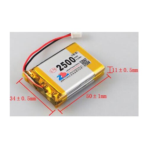 Free ship 3.7v 2500mAh 523450x2 603450x2 polymer lithium battery li-ion rechargeable battery