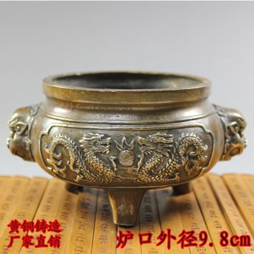 Copper brass censer sandalwood incense incense antique bronze bronze Buddhist Taoist activities antique incense disc
