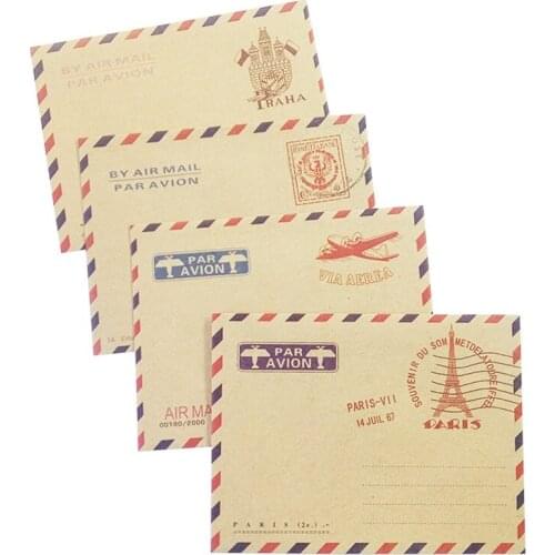 Free shipping 100pcs Mini Retro Paris stamp leather envelope Paper Envelopes with free seal sticker