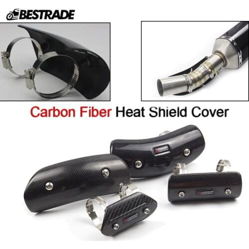 Motorcycle Accessories Exhaust Muffler Carbon Fiber Heel Guard Heat Shield Cover Universal Exhaust Link Pipe