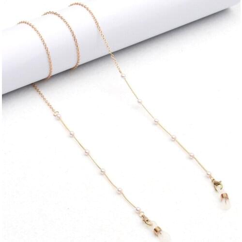 Pearl Glasses Chains Mask Chain For Women Retro Vintage Metal Sunglasses Lanyards Eyewear Pendant Glasses Chain Neck Strap