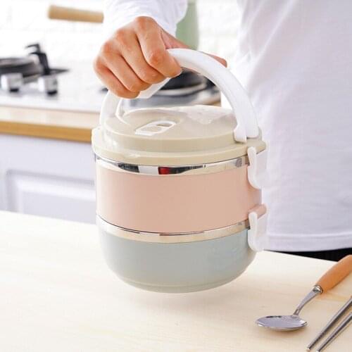 AHTOSKA Outdoor Portable Insulation Food Containers Thermal Kids Lunch boxes Thermal Bento Made By PP And Stainless Steel