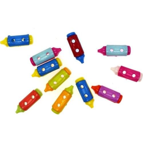 50PCs Plastic Buttons Single hole Pencil Cartoon Mixed Random Button Scrapbooking Sewing Accessories Craft JS7023 20*7mm