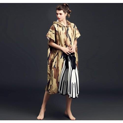 Hiturbo microfiber beach poncho towel water absorbent quick dry camouflage color for swimming diving