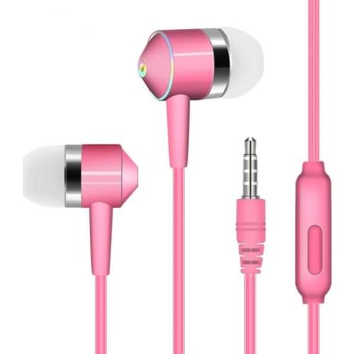 Portable Subwoofer Stereo Headset In-Ear Mobile Phone Earphones With Wheat Headphones Wired Universal Mobile Phone Earphones