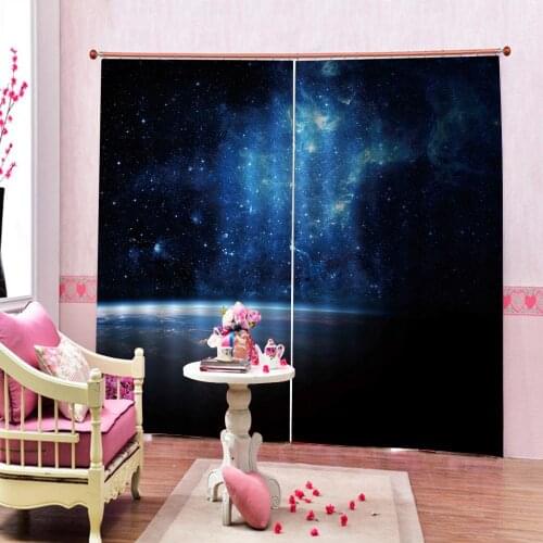 Starlight galaxy Shower Curtain Modern Fabric polyester Custom Living room bedroom Curtains Home Decor Curtains