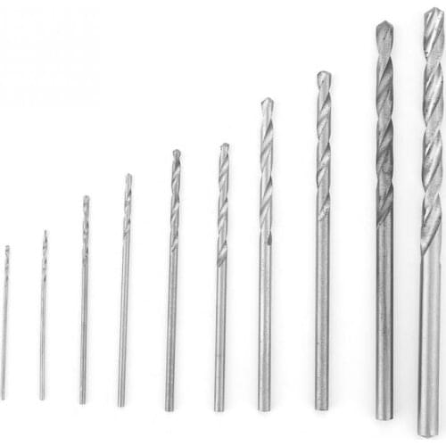10PCS/set Durable High Speed Steel Straight Shank 0.5-3mm Twist Drill Bits Drilling Tools New