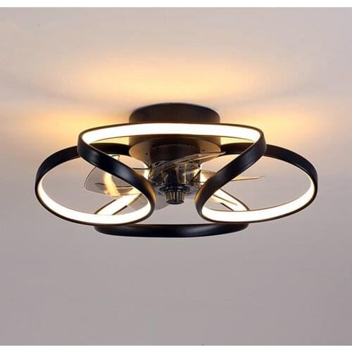 Nordic Style Remote Control Smart Led Ceiling Fan Light Art Concise Design Bedroom Kitchen Study Decoration Luminaire