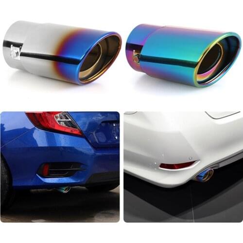 Universal Car Exhaust Muffler Tip Round Stainless Steel Car Tail Rear Chrome Round Exhaust Pipe Tail Muffler Tip Pipe