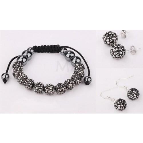 Yrt4ping 10mm Micro Pave Disco Ball crystal Set Bracelets Earring Ring Necklace For Women GRS Hotsale