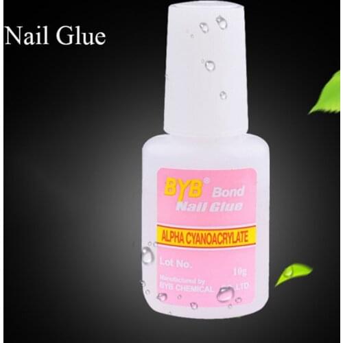 1pc 10g beautiful nail art glue with brush on strong adhesive fake acrylic false tip