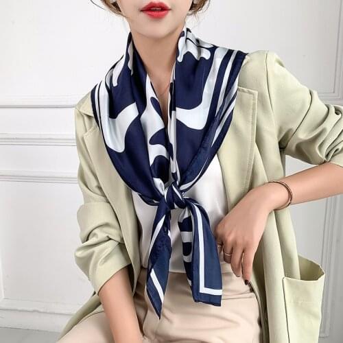 2021 new spring women scarf quality shawl silk fashion scarf headscarf beach sunscreen bag headscarf scarf 90cm*90cm
