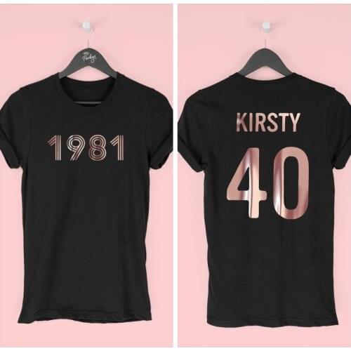 40th Birthday T-Shirt for Women, 1981 T-Shirt, 40th Birthday Gift for Women, Retro 1981 Top for Her women fashion tops Cotton