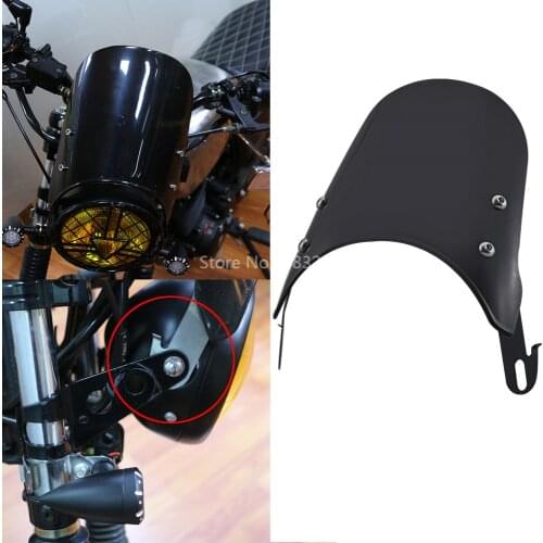 5-7 inch Motorcycle Retro Cafe Racer Headlight Windshield Instrument Visor Universal For Ducati Scrambler For Harley Suzuki