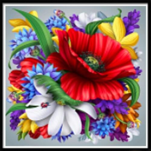 5D diamante pintura flor patrón de mosaico de diamantes redondos, artesanía decoración del hogar, bordado de diamantes