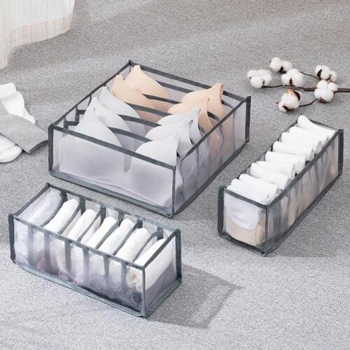 6/7/11 Grids Underwear Socks Bra Separator Storage Box Wardrobe Drawer Organizer Home Storage Organization 2021