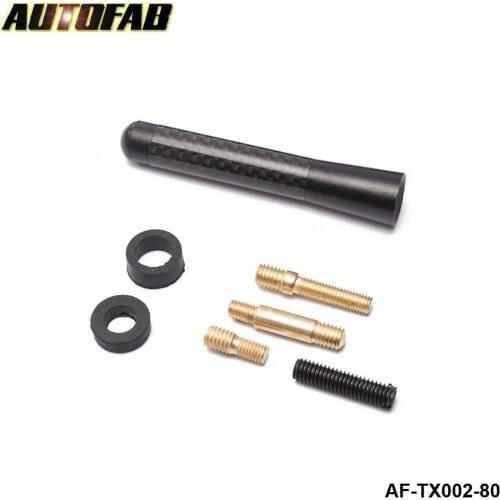 8cm/3.3" Car Black Carbon Fiber Short Stubby Aerial Antenna Universal FM/AM For Honda Civic EK 99-00 AF-TX002-80