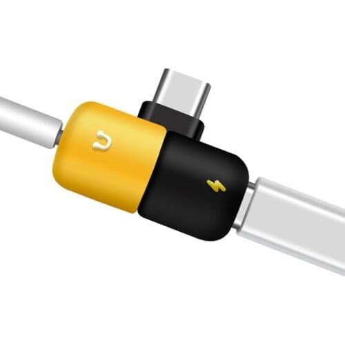 1PCs 2 in 1 Type C To 3.5 mm Earphone Jack aux Adapter Charging Audio Cable Converter USB Type C Splitter Headphone Adapter