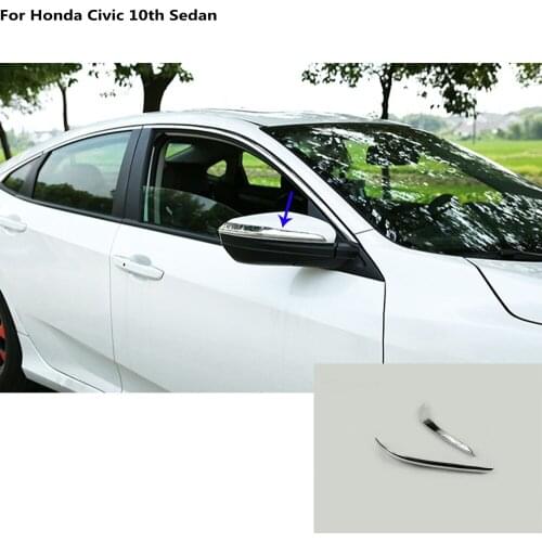 Car accessories Body Back Rear View Rearview Side Mirror Strip Stick Trim hoods 2pcs For Honda Civic 10th Sedan 2016 2017 2018