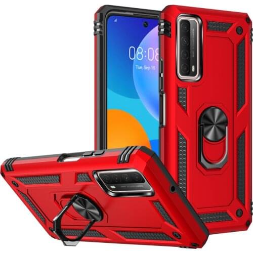 For Huawei P Smart 2021 Case Cover Armor Rugged Military Shockproof Magnet Holder Ring Case Fundas