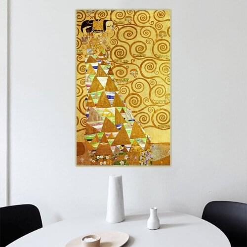 Citon Gustav Klimt《Expectation, 1905》Canvas Art Painting Famous Artwork Poster Picture Wall Decor Home Interior Decoration