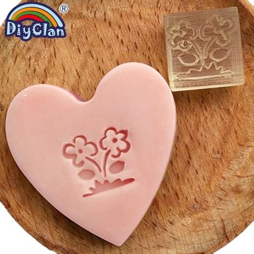 Flowers styles Acrylic DIY resin chapte DIY handmade Resin soap stamp chapter mini diy patterns Z0048HD