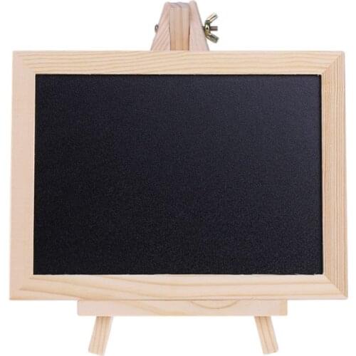 HX6A Wood Tabletop Chalkboard Double Sided Blackboard Message Board Children Kids Toy