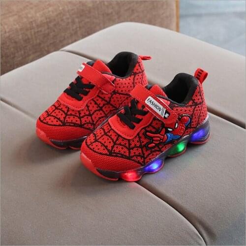 Children Casual Shoes Spiderman High Top Boys Canvas Shoes Student Lace up Sneakers for Kids Boys New Toddler Shoes
