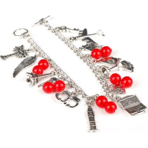 Dongsheng Newest Fifty Shades Of Grey Women Fashion Charm Bracelet Inspired 50 Shades Charms Tie Handcuffs Gray Bracelets -25