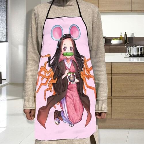 Kamado Nezuko Apron Oxford Cloth Waterproof Men/Women Kitchen Apron Household Cleaning For Home And Kitchen Accessories