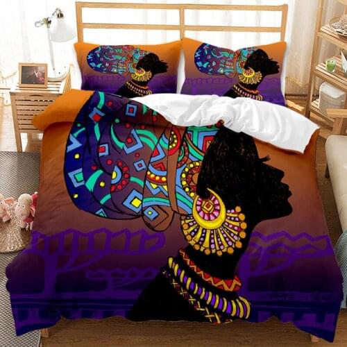Personalized Ethnic Girl Bedding with Pillowcases Duvet Cover Bedding Single Double Queen Size King Quilt Cover Bed Cover