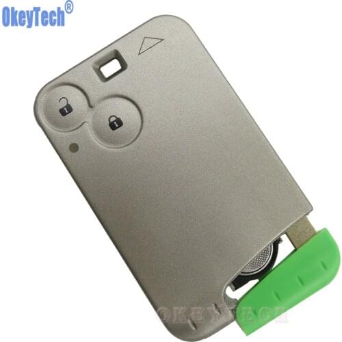 OkeyTech Smart Remote Key Card for Renault Laguna Smart Card 2 Button with 433MHZ ID46 PCF7947 Chip Small Insert Blade Emergency