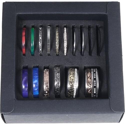 Cremo Christmas Gift Stainless Steel Rings Femme Bague Interchangeable Accessories Jewelry Stackable Band Ring Set Acier Inoxy