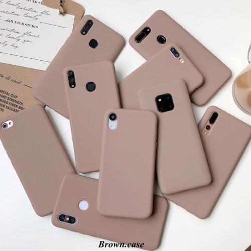 Brown Matte Silicone Case For Xiaomi Mi 9 8 SE MI 8 Lite CC9E A1 A2 A3 Lite 5X 6X MIX 2 2S MAX 3 F1 Canndy Soft TPU Phone Cover
