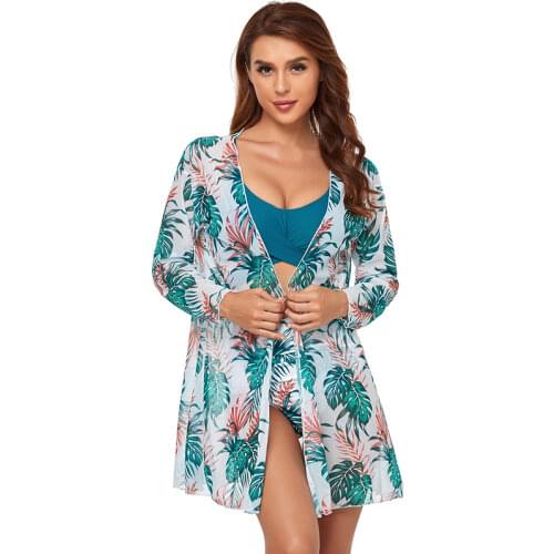 Bikini Swimwear Sexy Mesh Printed High Waist Swimsuit Female Swimwear Three-Piece Separates Set Swimming Bathing Suit Beachwear