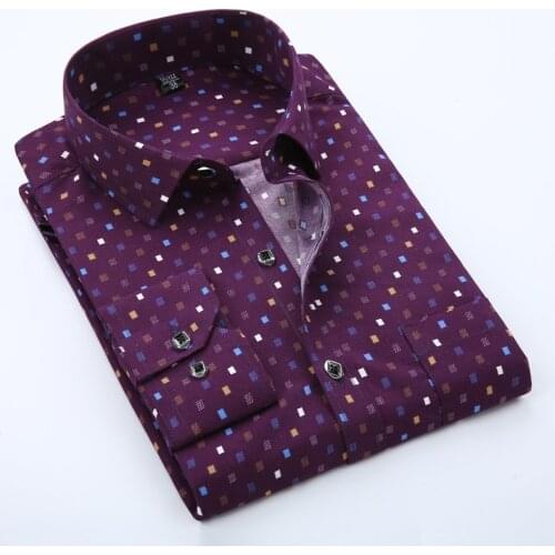 New Mens Shirts Brand Men Shirt Long Sleeve Camisa Masculina Brand Casual Shirt Slim Fit Men Clothes Mens Print Shirts